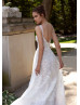 Ivory Wrapped Lace Tulle Slit Wedding Dress